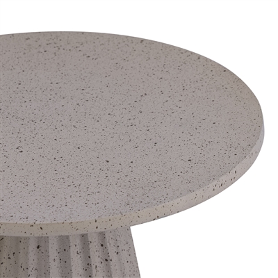 Beige Aluminum Side Table w/Chisel Texture Base Dia 17.8”- A - Beige - Imagen 4