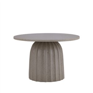 Beige Aluminum Coffee Table w/Chisel Texture Base Dia 27.5”-ST - Beige