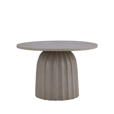 Beige Aluminum Coffee Table w/Chisel Texture Base Dia 27.5”-ST - Beige