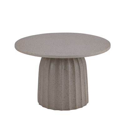 Beige Aluminum Coffee Table w/Chisel Texture Base Dia 27.5”-ST - Beige - Imagen 2