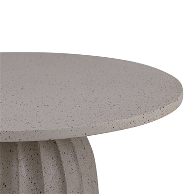 Beige Aluminum Coffee Table w/Chisel Texture Base Dia 27.5”-ST - Beige - Imagen 4