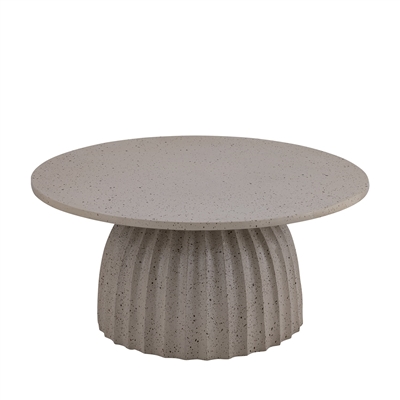 Beige Aluminum Coffee Table w/Chisel Texture Base Dia 23.5”-ST - Beige - Imagen 2