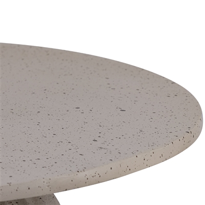 Beige Aluminum Coffee Table w/Chisel Texture Base Dia 23.5”-ST - Beige - Imagen 4
