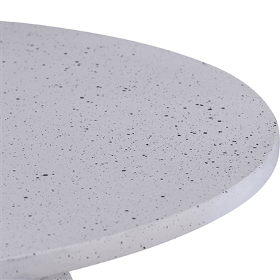 White Aluminum Coffee Table w/Chisel Texture Base Dia 27.5”- A - White - Imagen 4
