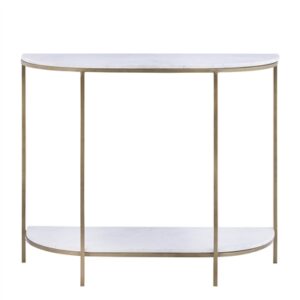 White Marble Top Console Table - White