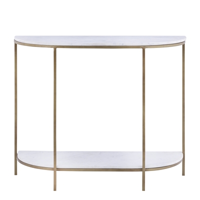 White Marble Top Console Table - White
