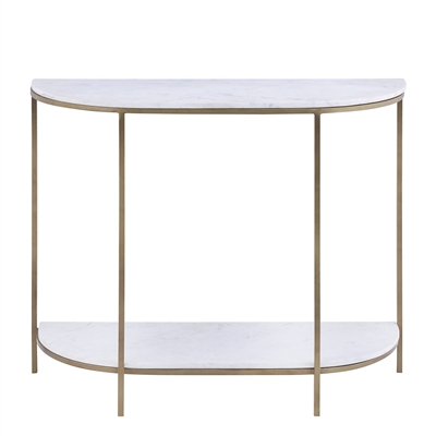 White Marble Top Console Table - White - Imagen 2