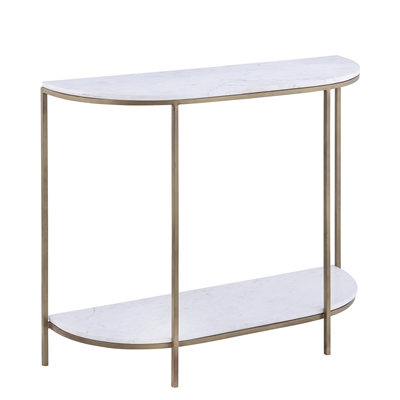 White Marble Top Console Table - White - Imagen 3