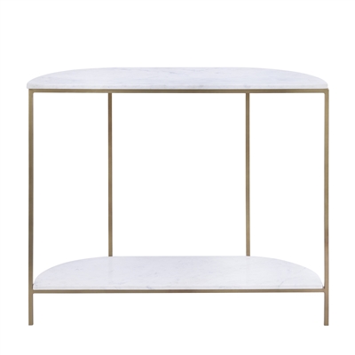 White Marble Top Console Table - White - Imagen 5