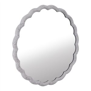 Aluminum Wave Mirror Large- A - White