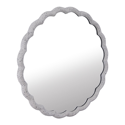 Aluminum Wave Mirror Large- A - White