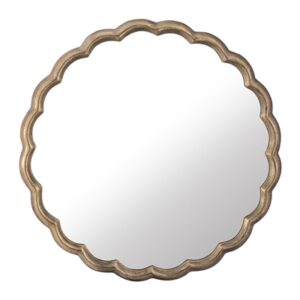 Cast Aluminum Wave Mirror Large-ST - BRASS ANTIQUE