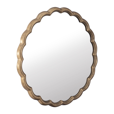 Cast Aluminum Wave Mirror Large-ST - BRASS ANTIQUE - Imagen 2