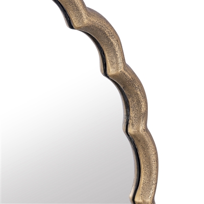 Cast Aluminum Wave Mirror Large-ST - BRASS ANTIQUE - Imagen 3