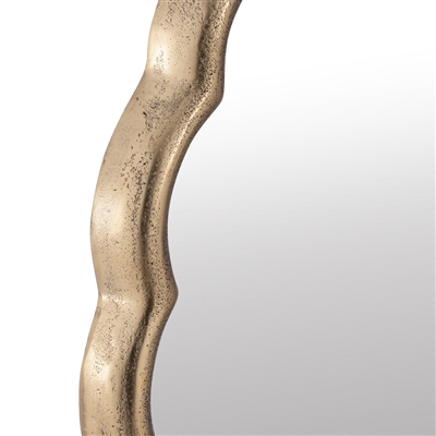 Cast Aluminum Wave Mirror Large-ST - BRASS ANTIQUE - Imagen 4