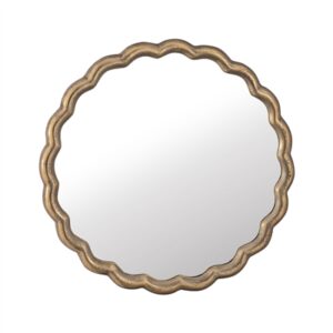 Cast Aluminum Wave Mirror Medium-ST - BRASS ANTIQUE