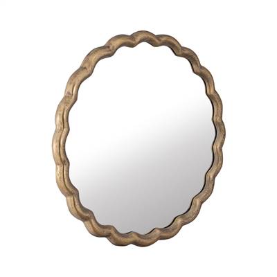 Cast Aluminum Wave Mirror Medium-ST - BRASS ANTIQUE - Imagen 2
