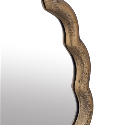 Cast Aluminum Wave Mirror Medium-ST - BRASS ANTIQUE - Imagen 3