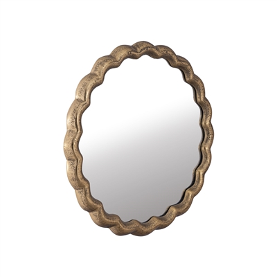 Cast Aluminum Wave Mirror Small-ST - BRASS ANTIQUE - Imagen 2