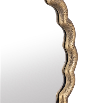 Cast Aluminum Wave Mirror Small-ST - BRASS ANTIQUE - Imagen 3