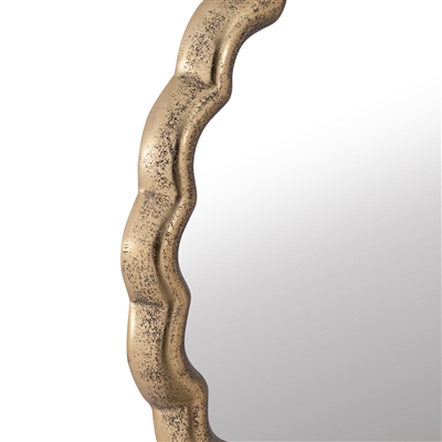 Cast Aluminum Wave Mirror Small-ST - BRASS ANTIQUE - Imagen 4