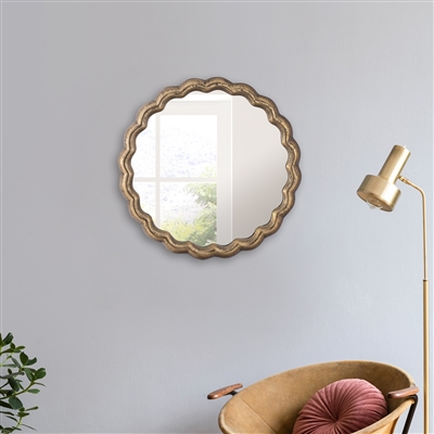 Cast Aluminum Wave Mirror Small-ST - BRASS ANTIQUE - Imagen 6