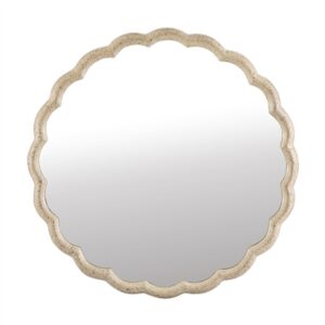 Cast Aluminum Wave Mirror Lg- A - BRASS ANTIQUE - BRASS ANTIQUE