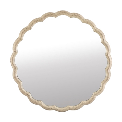 Cast Aluminum Wave Mirror Lg- A - BRASS ANTIQUE - BRASS ANTIQUE