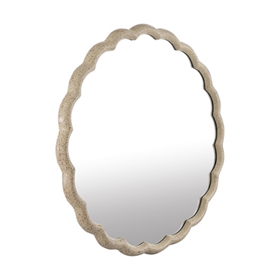 Cast Aluminum Wave Mirror Lg- A - BRASS ANTIQUE - BRASS ANTIQUE - Imagen 2