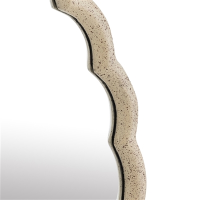 Cast Aluminum Wave Mirror Lg- A - BRASS ANTIQUE - BRASS ANTIQUE - Imagen 3
