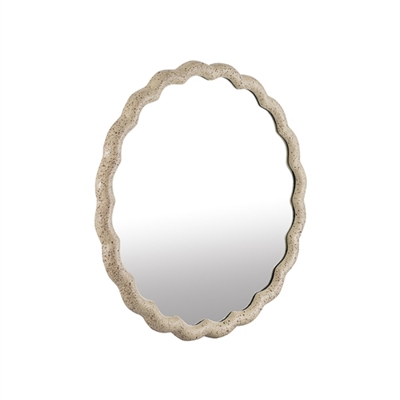 Cast Aluminum Wave Mirror Med- A - BRASS ANTIQUE - BRASS ANTIQUE - Imagen 2