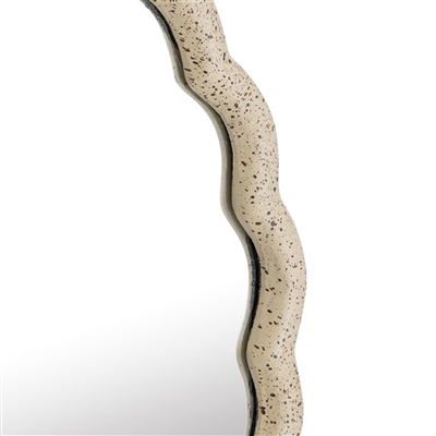 Cast Aluminum Wave Mirror Med- A - BRASS ANTIQUE - BRASS ANTIQUE - Imagen 4