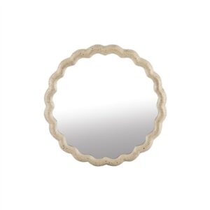 Cast Aluminum Wave Mirror Sm- A - BRASS ANTIQUE - BRASS ANTIQUE