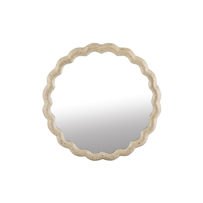 Cast Aluminum Wave Mirror Sm- A - BRASS ANTIQUE - BRASS ANTIQUE