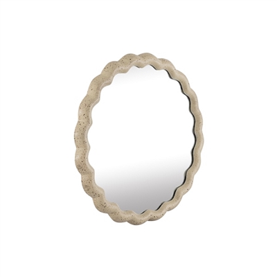 Cast Aluminum Wave Mirror Sm- A - BRASS ANTIQUE - BRASS ANTIQUE - Imagen 2