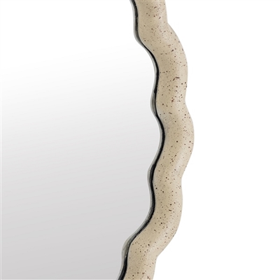 Cast Aluminum Wave Mirror Sm- A - BRASS ANTIQUE - BRASS ANTIQUE - Imagen 3