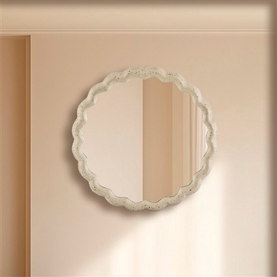 Cast Aluminum Wave Mirror Sm- A - BRASS ANTIQUE - BRASS ANTIQUE - Imagen 6