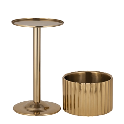 Gold Steel Ice Bucket Large Double Wall - Gold - Imagen 2
