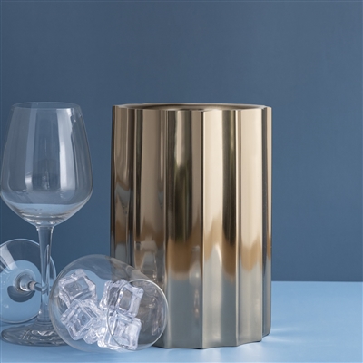 Gold Steel Ice Bucket Small Double Wall - Gold - Imagen 5