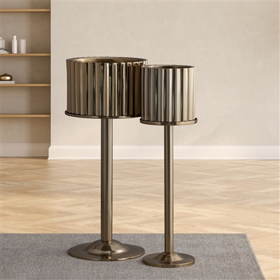 Gold Steel Ice Bucket Stand Only small - Gold - Imagen 3