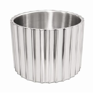 Silver Steel Ice Bucket Large Double Wall - Silver