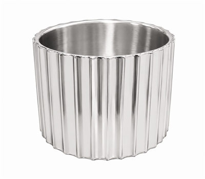 Silver Steel Ice Bucket Large Double Wall - Silver