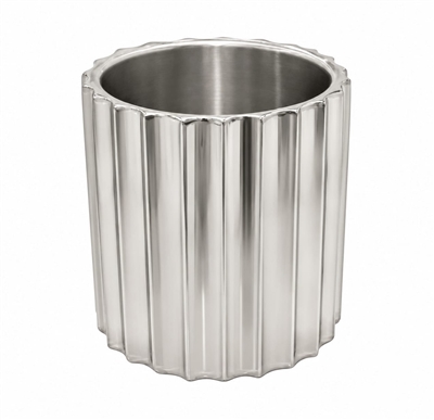 Silver Steel Ice Bucket Medium Double Wall - Silver
