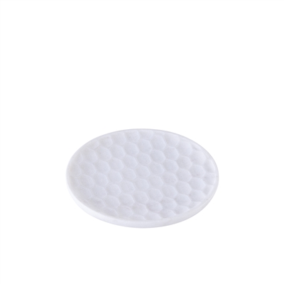Small White Marble Round Platter- A - White - Imagen 2