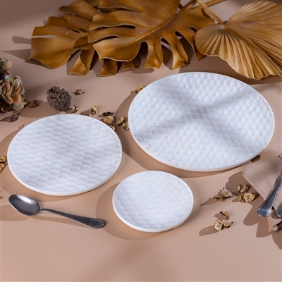 Small White Marble Round Platter- A - White - Imagen 6