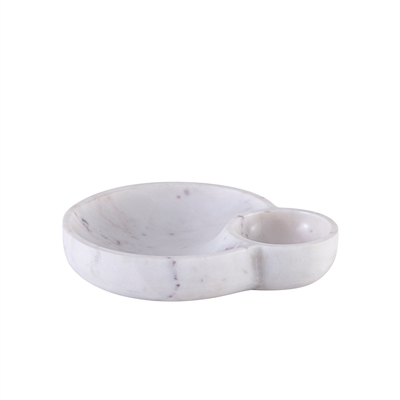 Dip Bowl Platter White Marble- A - White
