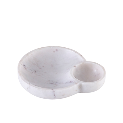 Dip Bowl Platter White Marble- A - White - Imagen 2