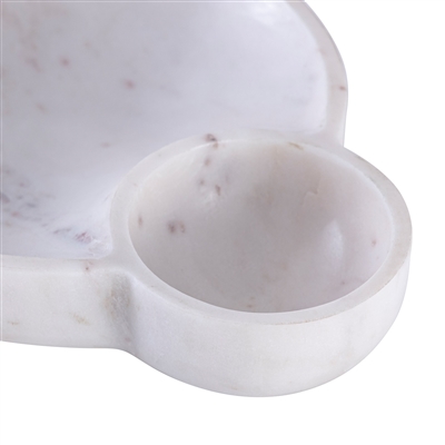Dip Bowl Platter White Marble- A - White - Imagen 3