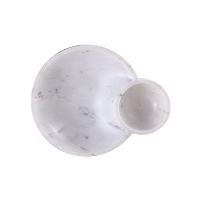 Dip Bowl Platter White Marble- A - White - Imagen 4