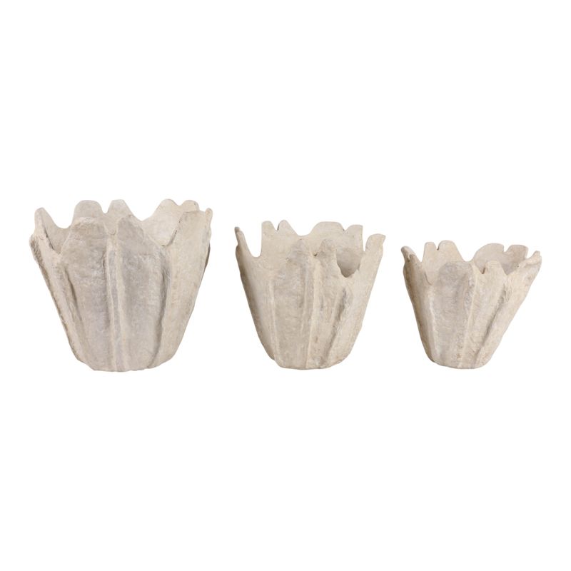 HANLEYSTONE SET OF 3 IVORY PLANTER 15 (IN)